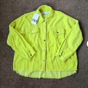 ZARA Lime Green Corduroy Shirt
